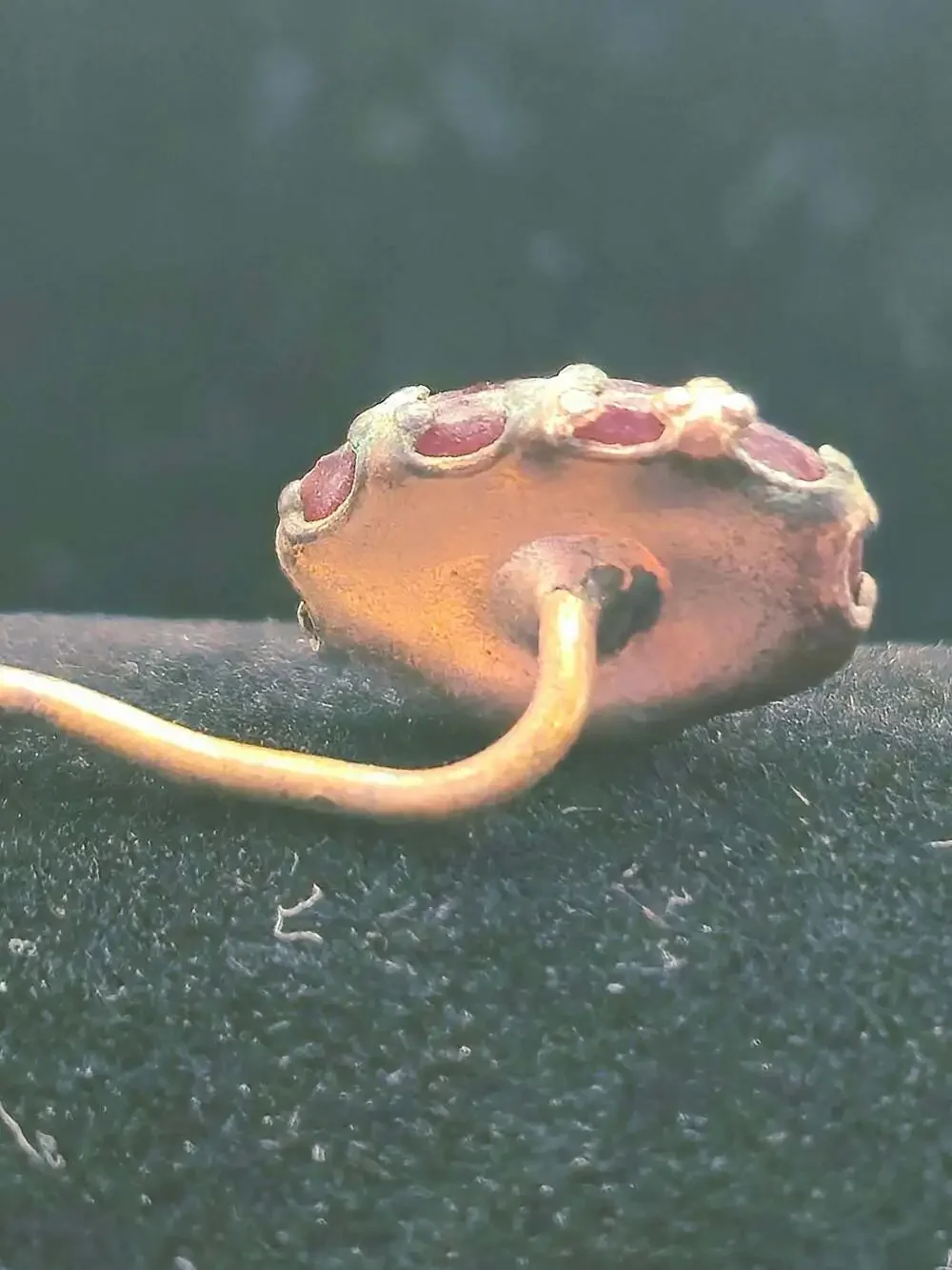 Vintage Red Cabochon Gold-Tone Stick Pin Lapel Accessory